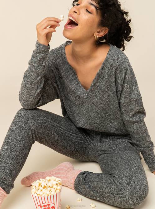 X4FH448 anthracite heather High Tide Knit Top Women Roxy | Sweaters