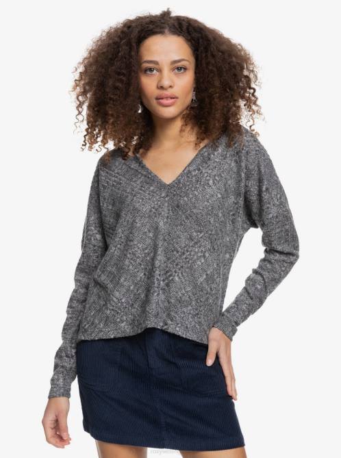 X4FH448 anthracite heather High Tide Knit Top Women Roxy | Sweaters