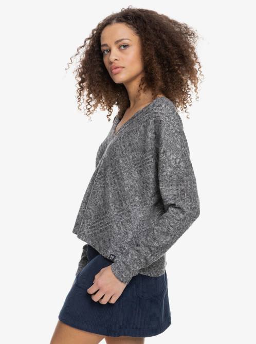 X4FH448 anthracite heather High Tide Knit Top Women Roxy | Sweaters