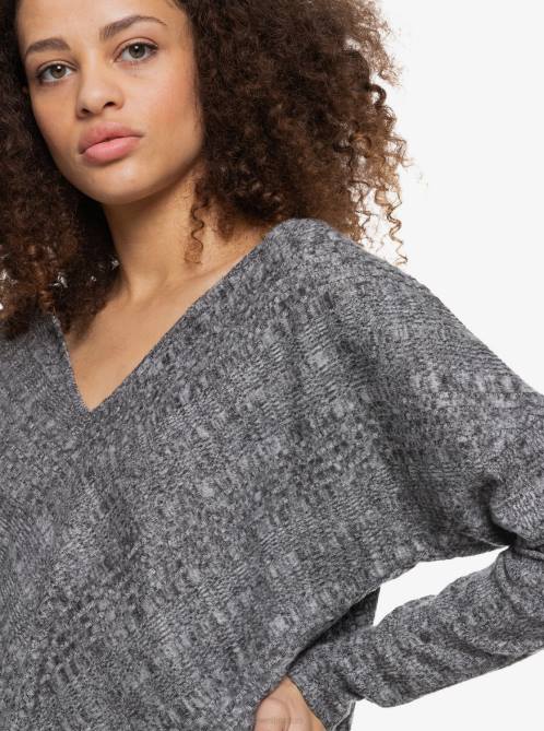 X4FH448 anthracite heather High Tide Knit Top Women Roxy | Sweaters