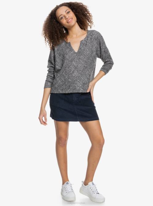 X4FH448 anthracite heather High Tide Knit Top Women Roxy | Sweaters