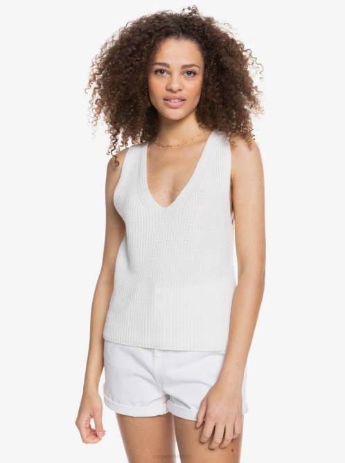 X4FH474 snow white Bright Place Sleeveless Sweater Women Roxy | Sweaters