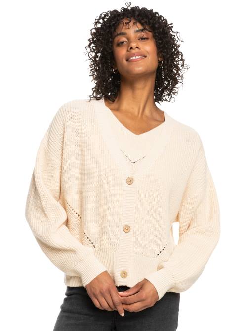 X4FH487 tapioca Amazing Hours Cardigan Sweater Women Roxy | Sweaters