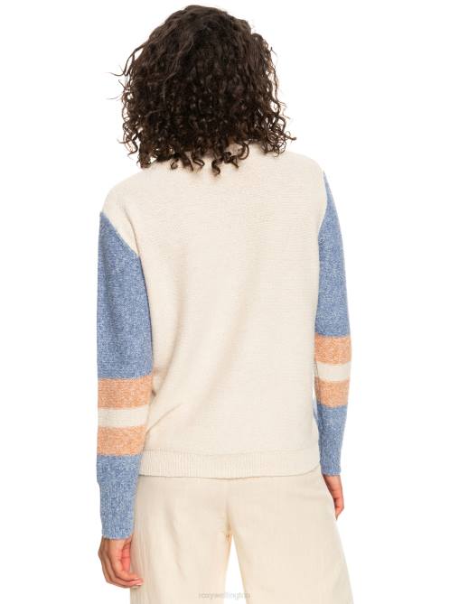 X4FH491 bijou blue Real Groove Striped Sweater Women Roxy | Sweaters