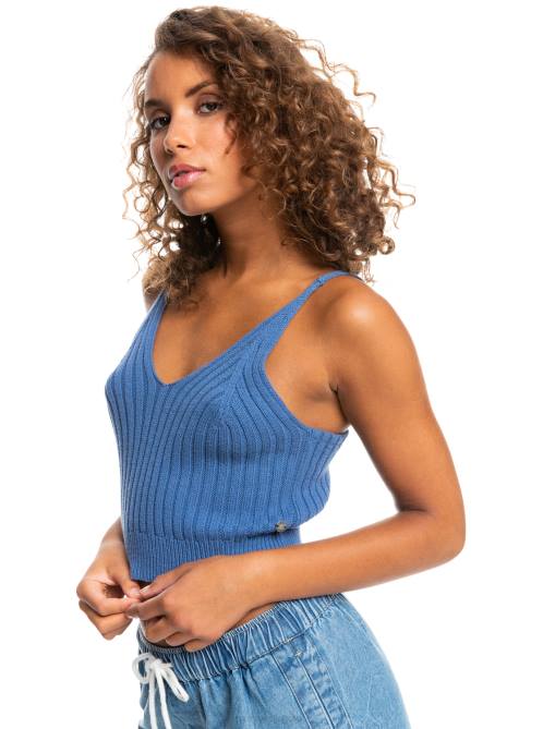 X4FH544 bijou blue Promise Me Strappy Sweater Top Women Roxy | Sweaters