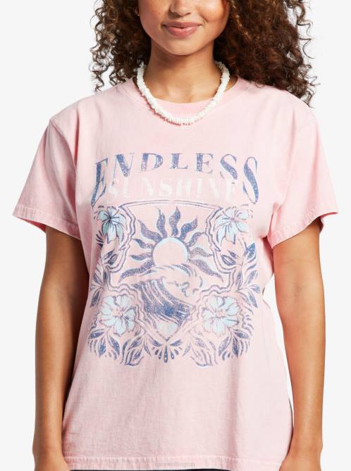 X4FH136 candy pink Endless Sunshine Oversized T-Shirt Women Roxy | T-shirts