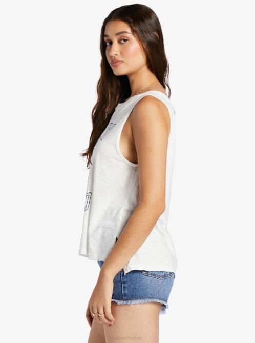 X4FH138 snow white Meower Power Sleeveless T-Shirt Women Roxy | T-shirts