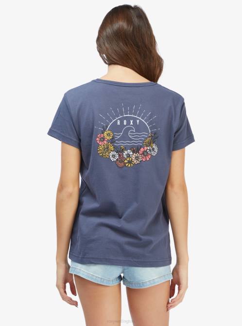 X4FH261 mood indigo Wild Wave Boyfriend T-Shirt Women Roxy | T-shirts