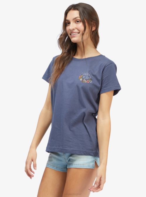 X4FH261 mood indigo Wild Wave Boyfriend T-Shirt Women Roxy | T-shirts