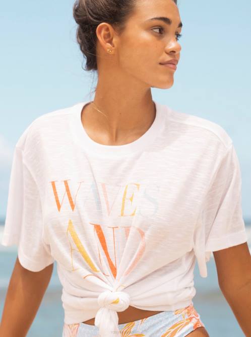 X4FH303 bright white Crystal Visions Oversized T-Shirt Women Roxy | T-shirts