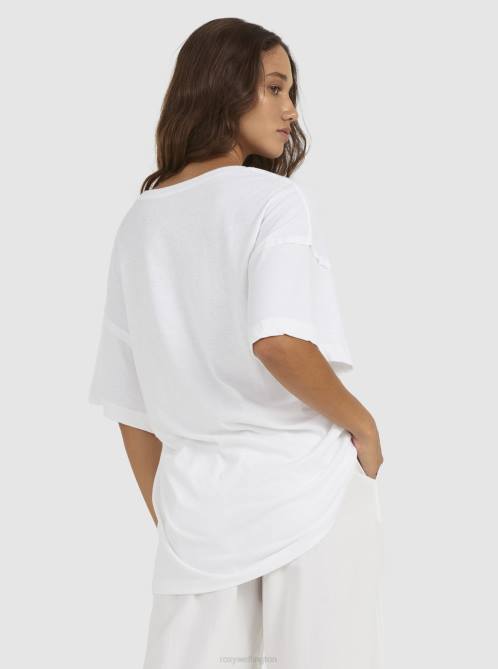X4FH355 bright white Sweet Janis Boyfriend T-Shirt Women Roxy | T-shirts
