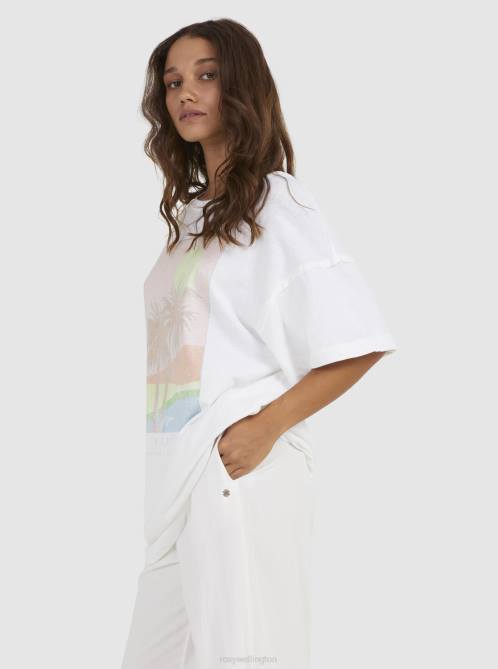 X4FH355 bright white Sweet Janis Boyfriend T-Shirt Women Roxy | T-shirts