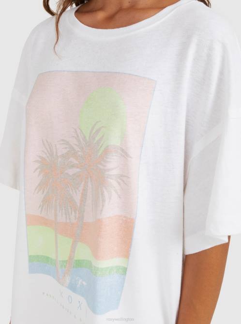 X4FH355 bright white Sweet Janis Boyfriend T-Shirt Women Roxy | T-shirts