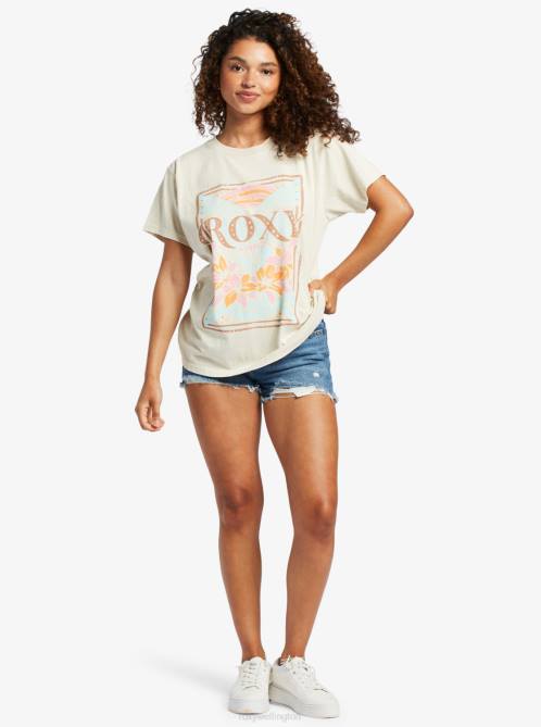 X4FH35 tapioca Rays Oversized T-Shirt Women Roxy | T-shirts
