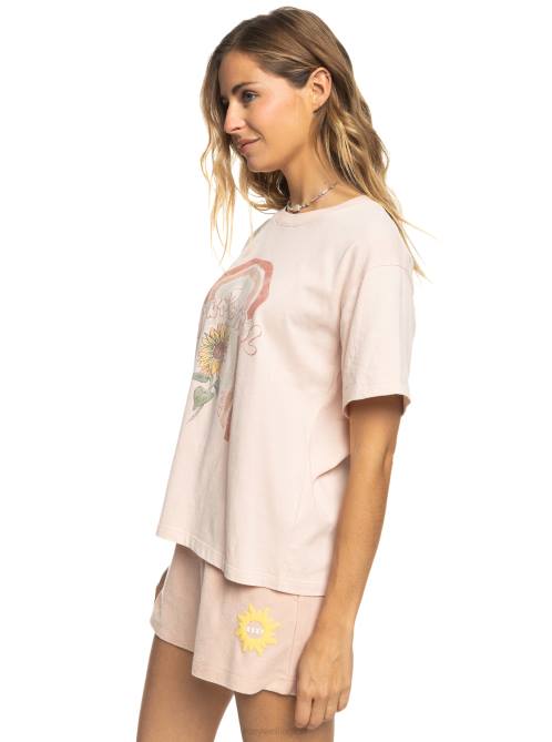 X4FH389 peach whip Moonlight Sunset A Oversized Boyfriend T-Shirt Women Roxy | T-shirts