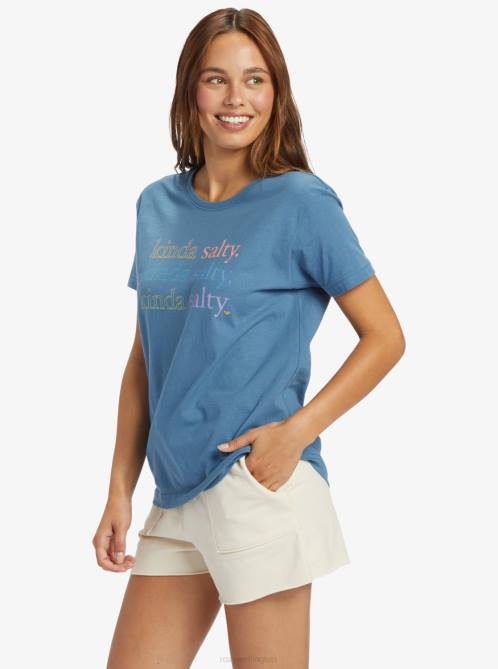 X4FH469 bijou blue Kinda Salty Boyfriend T-shirt Women Roxy | T-shirts