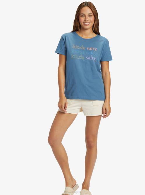 X4FH469 bijou blue Kinda Salty Boyfriend T-shirt Women Roxy | T-shirts