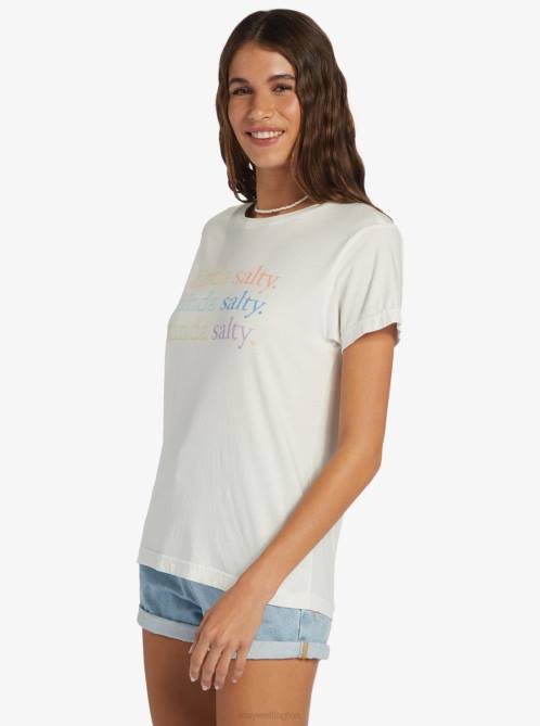 X4FH480 snow white Kinda Salty Boyfriend T-shirt Women Roxy | T-shirts