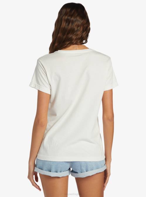 X4FH480 snow white Kinda Salty Boyfriend T-shirt Women Roxy | T-shirts
