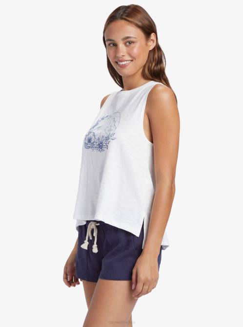 X4FH52 snow white Mountain Day Sleeveless T-Shirt Women Roxy | T-shirts