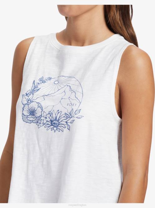 X4FH52 snow white Mountain Day Sleeveless T-Shirt Women Roxy | T-shirts