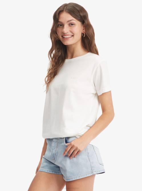 X4FH565 snow white Palm Lines T-Shirt Women Roxy | T-shirts