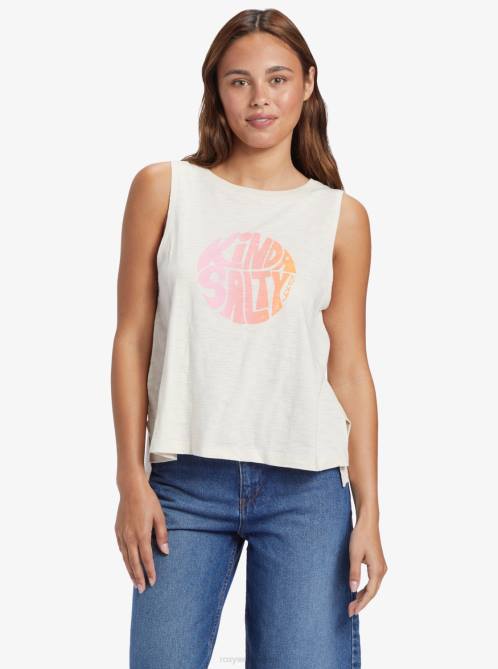 X4FH56 tapioca Kinda Salty Sleeveless T-Shirt Women Roxy | T-shirts