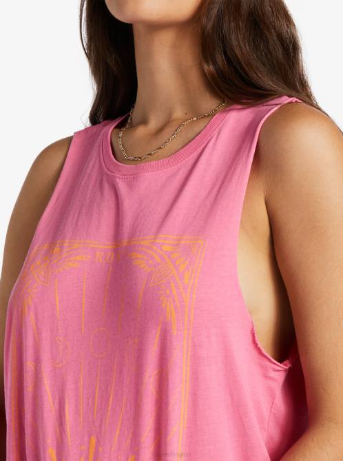 X4FH88 shocking pink Rise Up Sleeveless T-Shirt Women Roxy | T-shirts