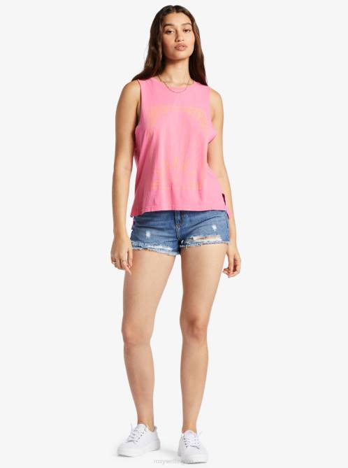 X4FH88 shocking pink Rise Up Sleeveless T-Shirt Women Roxy | T-shirts