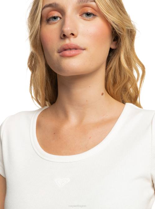 X4FH92 snow white Time For Rib Knit T-Shirt Women Roxy | T-shirts