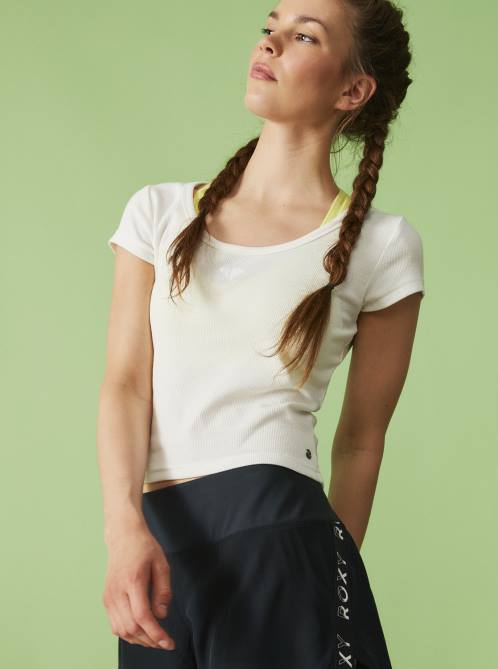 X4FH92 snow white Time For Rib Knit T-Shirt Women Roxy | T-shirts