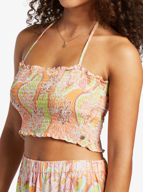 X4FH124 mock orange delic Warm Waters Bandeau Top Women Roxy | Tops