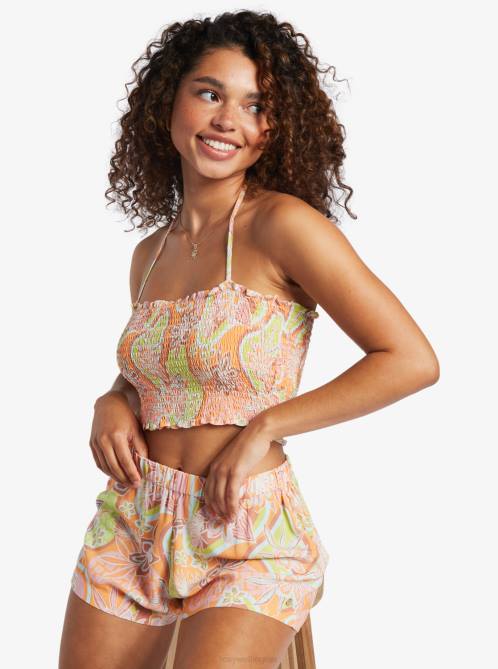 X4FH124 mock orange delic Warm Waters Bandeau Top Women Roxy | Tops