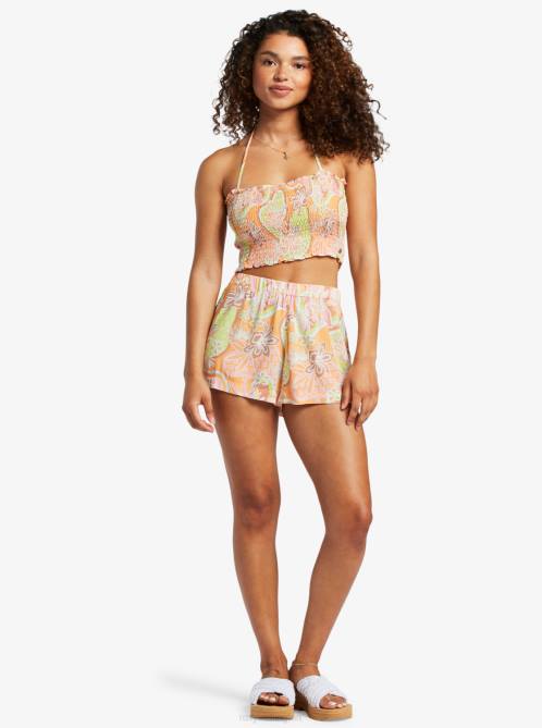 X4FH124 mock orange delic Warm Waters Bandeau Top Women Roxy | Tops