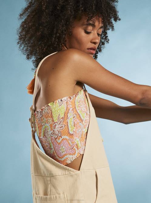 X4FH124 mock orange delic Warm Waters Bandeau Top Women Roxy | Tops