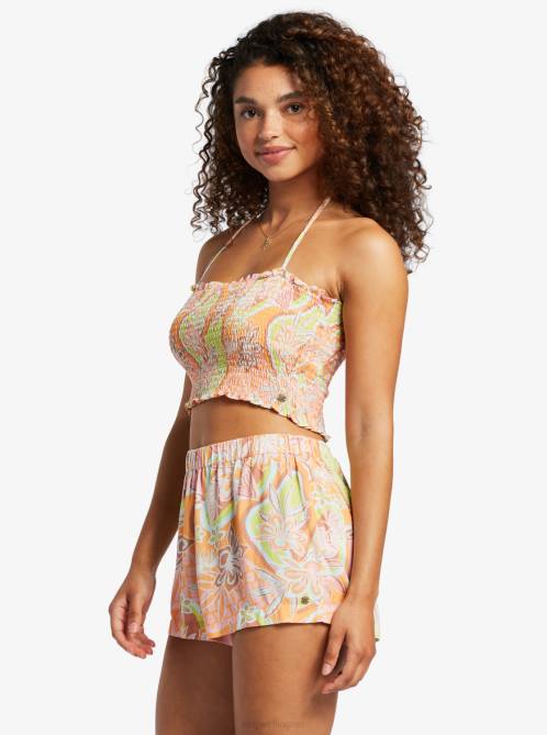 X4FH124 mock orange delic Warm Waters Bandeau Top Women Roxy | Tops