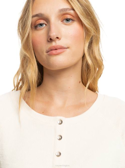 X4FH132 tapioca Girl Next Door Long Sleeve Top Women Roxy | Tops