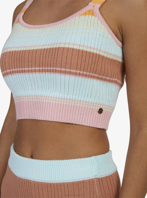 X4FH140 sunset specturm stripe Playa Morning Knitted Vest Women Roxy | Tops