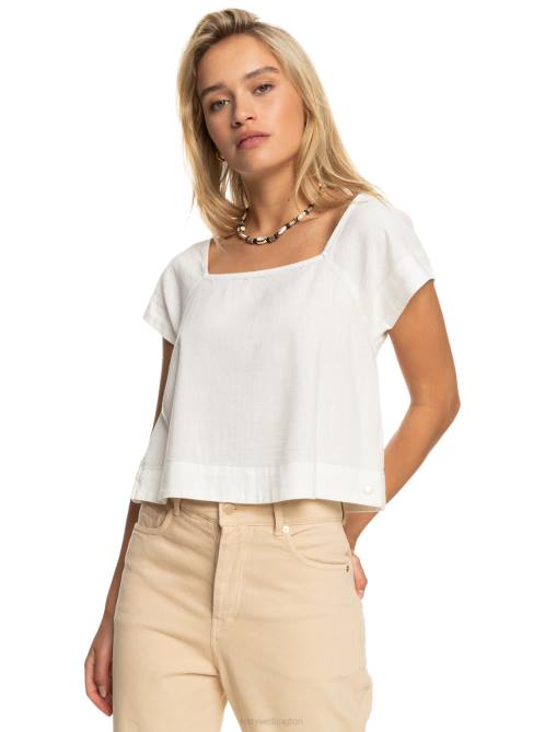 X4FH217 snow white Ocean Amor Short Sleeve Top Women Roxy | Tops