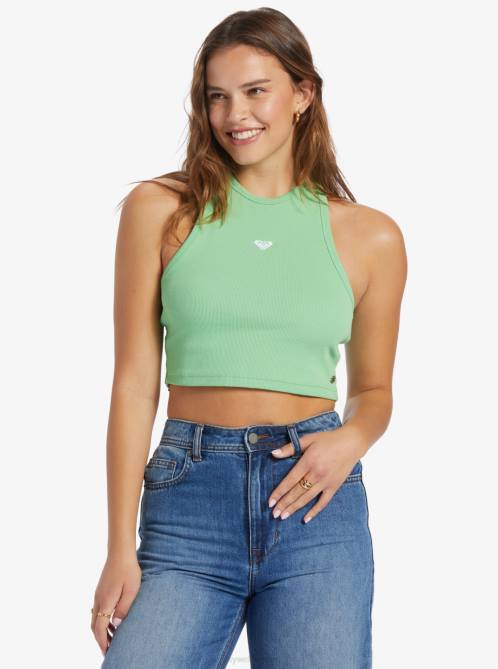 X4FH225 absinthe green Bright Boardwalk High Knit Tank Women Roxy | Tops