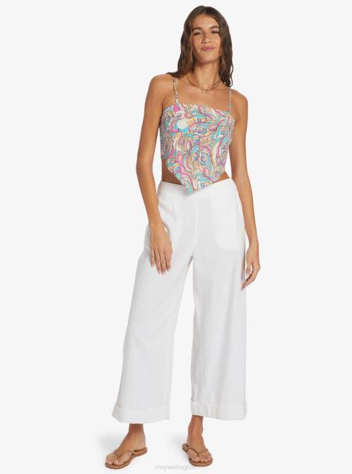 X4FH231 swirly daze Iconic Place Strappy Crop Top Women Roxy | Tops