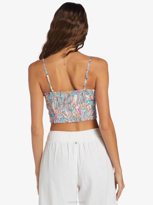X4FH231 swirly daze Iconic Place Strappy Crop Top Women Roxy | Tops