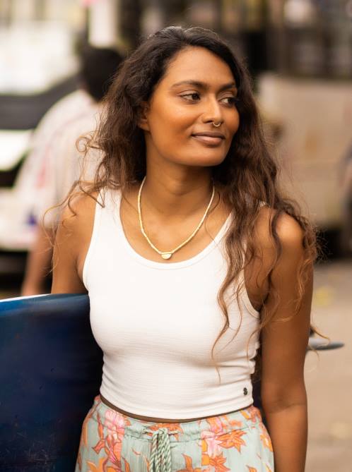 X4FH241 snow white Good Keepsake Crop Top Women Roxy | Tops