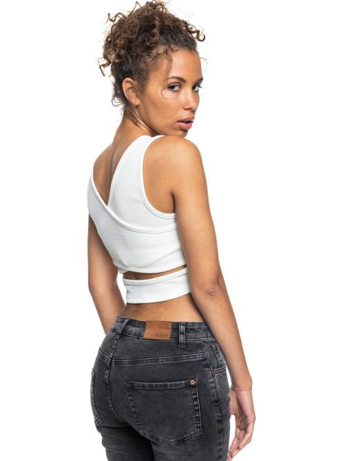 X4FH241 snow white Good Keepsake Crop Top Women Roxy | Tops