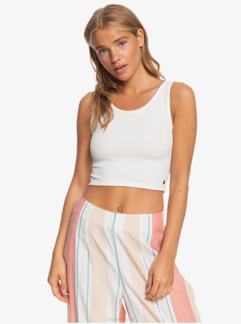 X4FH241 snow white Good Keepsake Crop Top Women Roxy | Tops