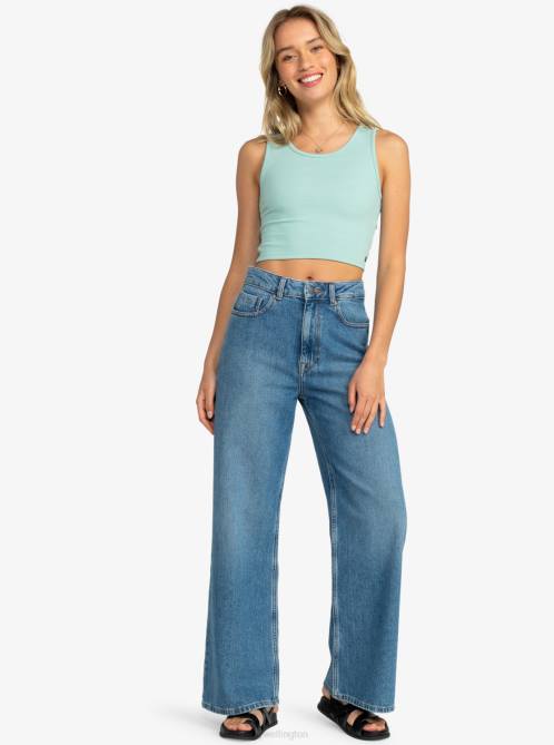 X4FH281 blue surf Good Keepsake Crop Top Women Roxy | Tops