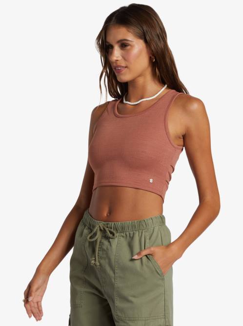 X4FH285 cedar wood Good Keepsake Crop Top Women Roxy | Tops