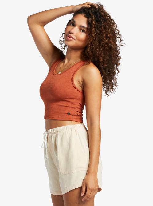 X4FH298 baked clay Good Keepsake Crop Top Women Roxy | Tops