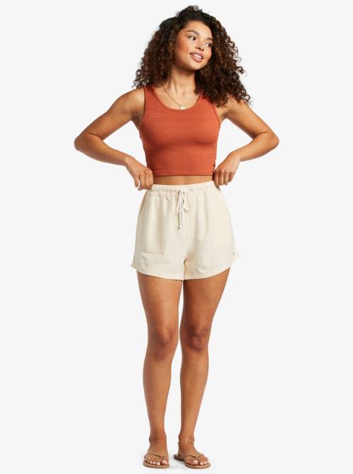 X4FH298 baked clay Good Keepsake Crop Top Women Roxy | Tops