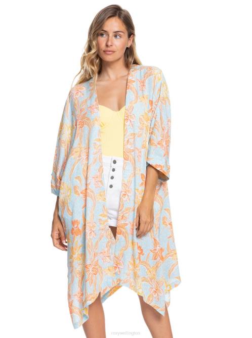 X4FH311 cool blue island time Rebel Sun Kimono Women Roxy | Tops
